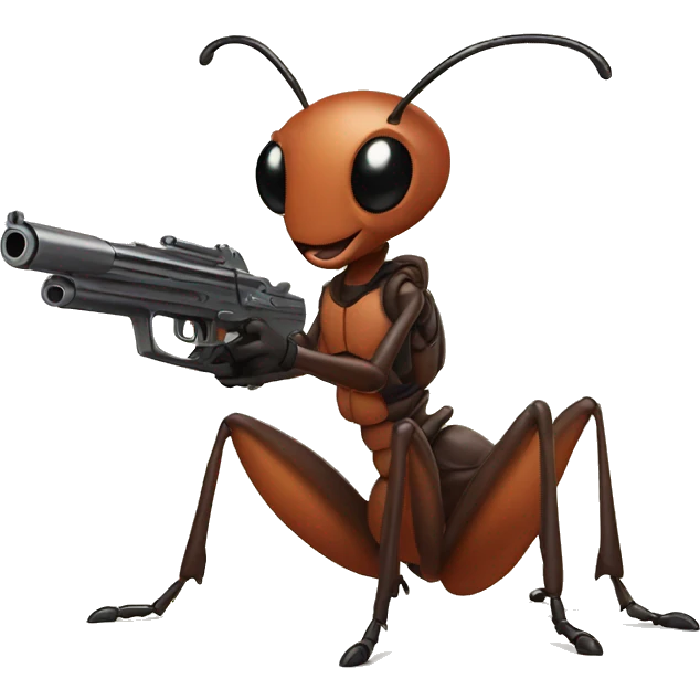 Ant with gun emoji