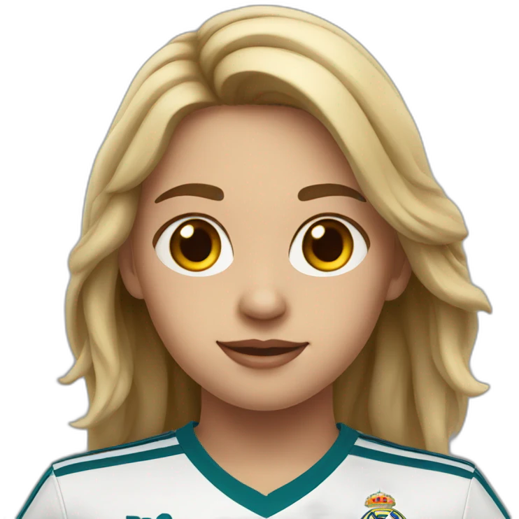 Girl in real madrid jersey emoji