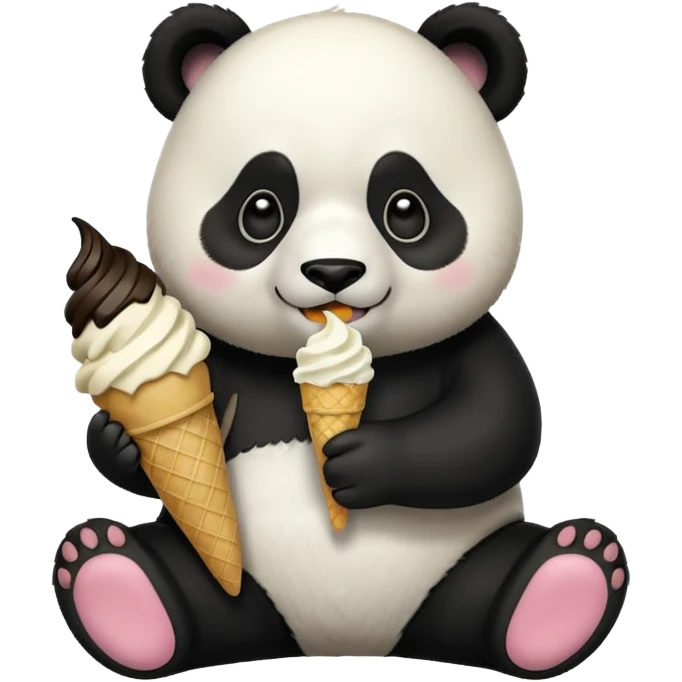 Panda eating ice cream emoji