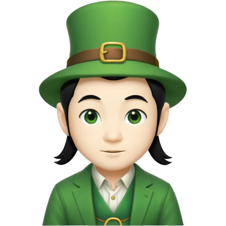 Japanese leprechaun with black hair emoji