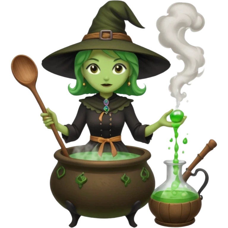 green witch cooking potion emoji