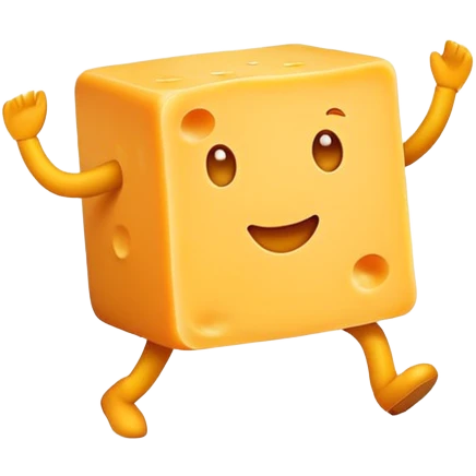 A block of cheese dancing emoji