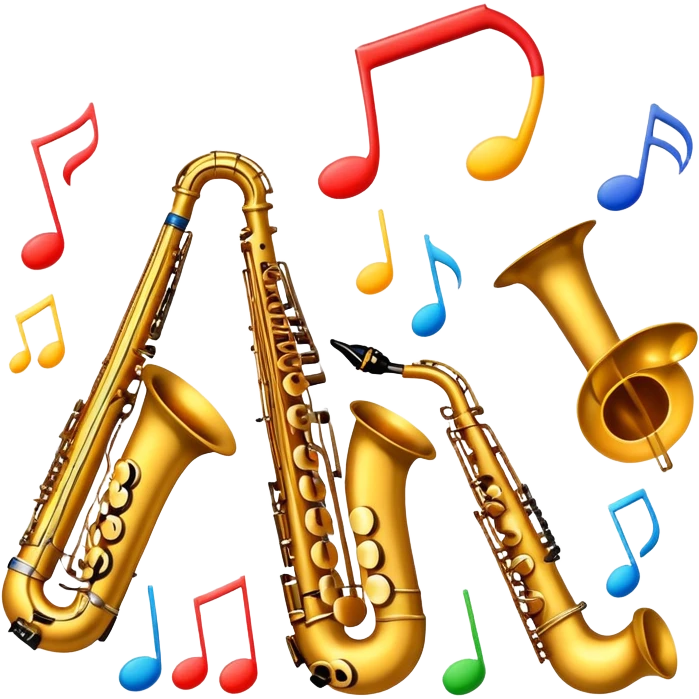 musical notes and instruments emoji