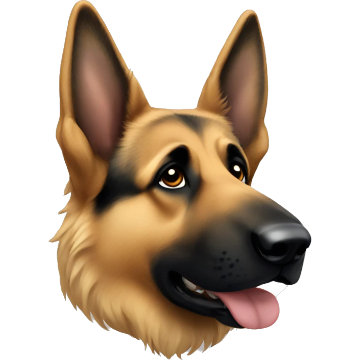 long hair german shepherd with more black hair on the nose part emoji