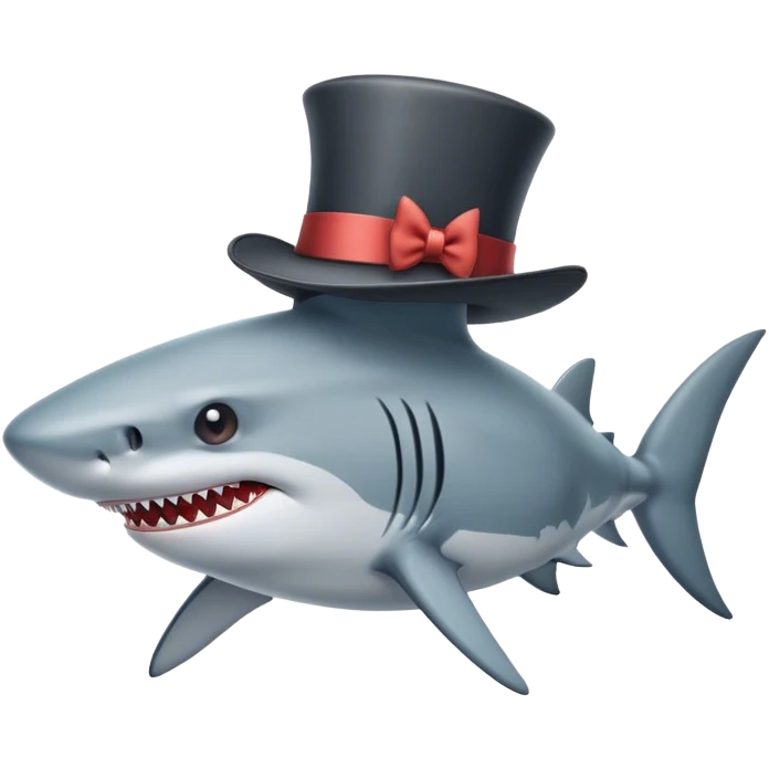 shark with tophat emoji