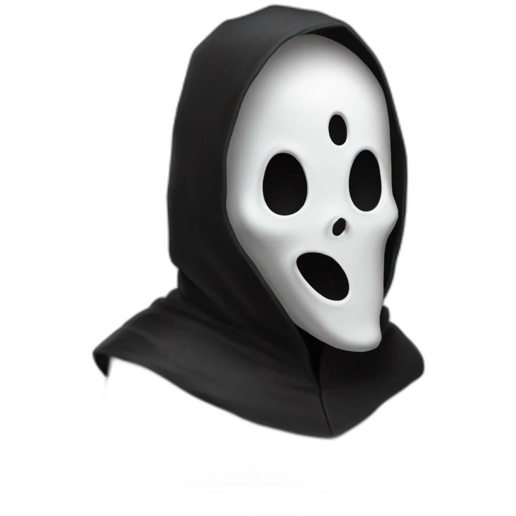Ghost face maniac Black cloak white mask film scream scream maniac emoji