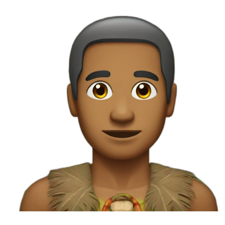 Aboriginal man with palm tree in background emoji