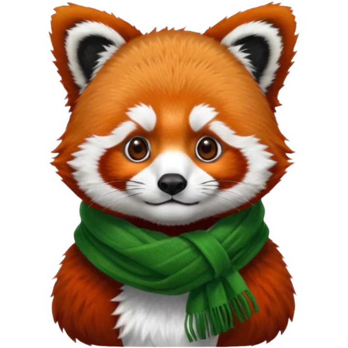 Red panda wearing a green scarf  emoji