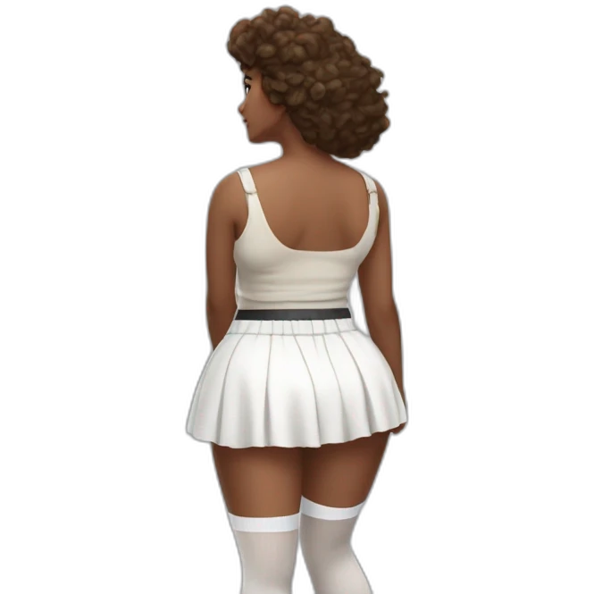 full-body-back-view-curvy-caucasian-beauty-skirt-lifted-by-the-wind-white-knickers and long socks emoji