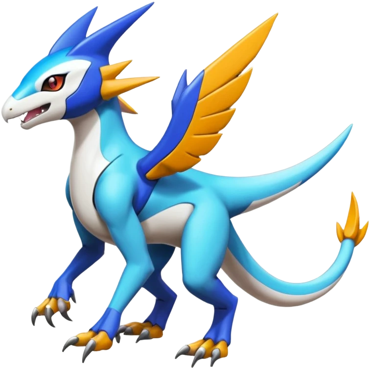 Colorful Meloetta-Latios-Wargreymon-Sergal-Pokémon-Digimon-Fakémon-fusion-hybrid-creature emoji