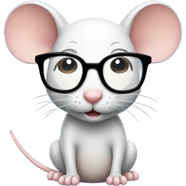 A girl with short hair and glasses but as a cute mouse emoji