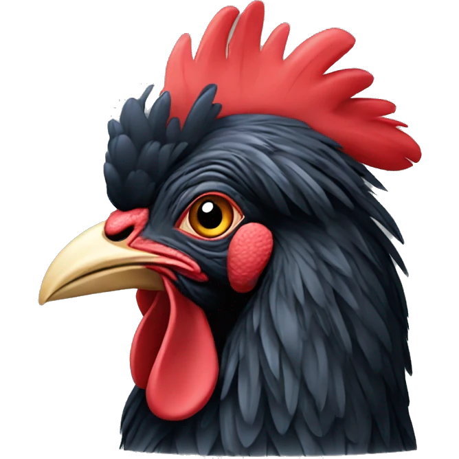 Single black cockerel emoji