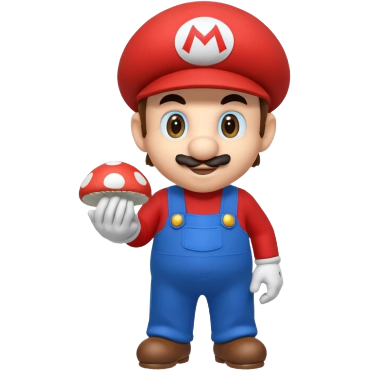 Super Mario che fa la spesa e si mangia un fungo emoji