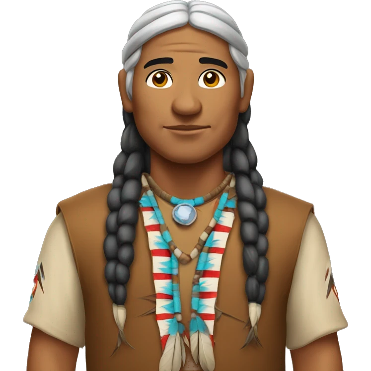 native American man wearing American dress emoji