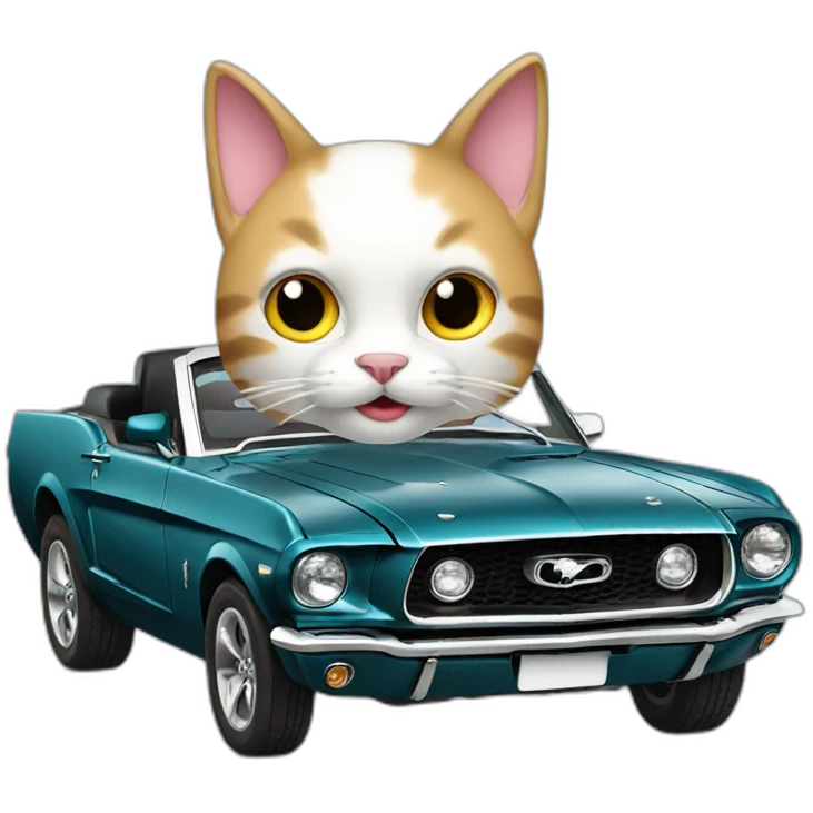 cat in a mustang car emoji