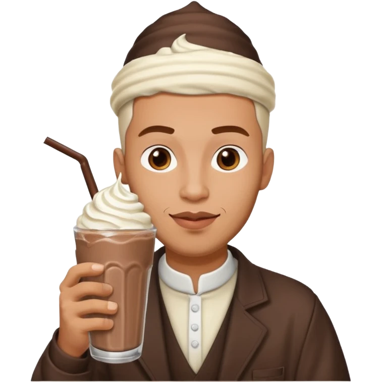 muslim man drinking milkshake emoji