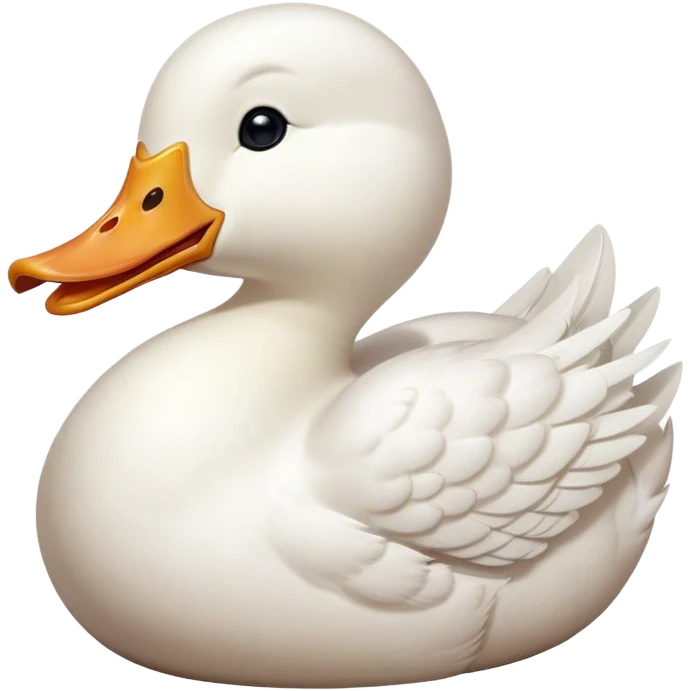 Cinematic Cute Yawning White Duck Portrait Emoji, Head tilted slightly with a dramatic, wide-open yawn, showcasing a soft, downy white plumage with gently drooping wings, round eyes barely open in drowsy contentment, Simplified yet irresistibly adorable features, highly detailed, glowing with a soft, cozy glow, high shine, relaxed yet expressive, stylized with a touch of whimsy, bright and endearing, soft glowing outline, capturing the essence of a sleepy yet affectionate duck, so drowsy it feels like it could float out of the screen and curl up for a nap! emoji
