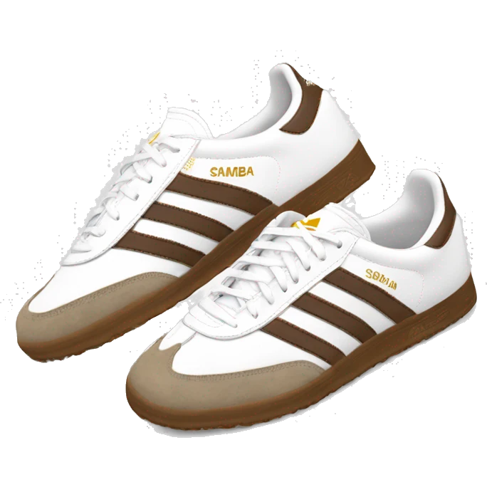 Adidas samba shoes white brown emoji