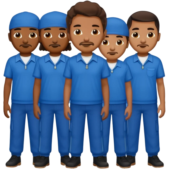 Cholos vestidos de azul emoji