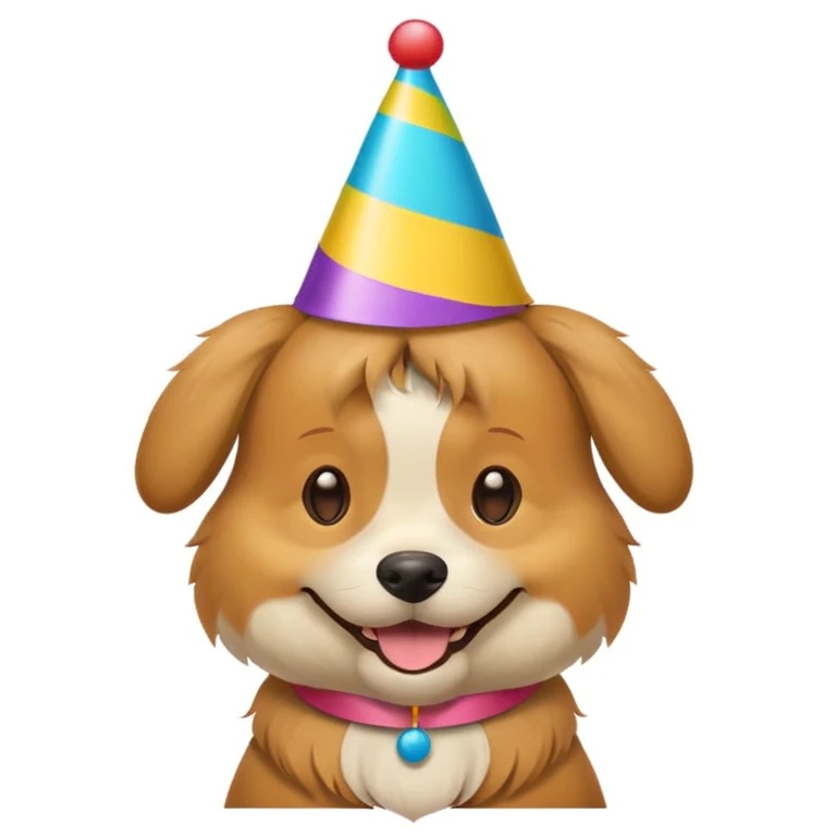 Dog with birthday party hat emoji