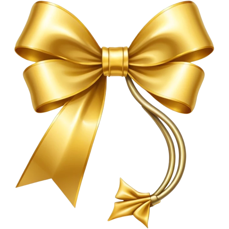 Golden bow with long length long ends  emoji