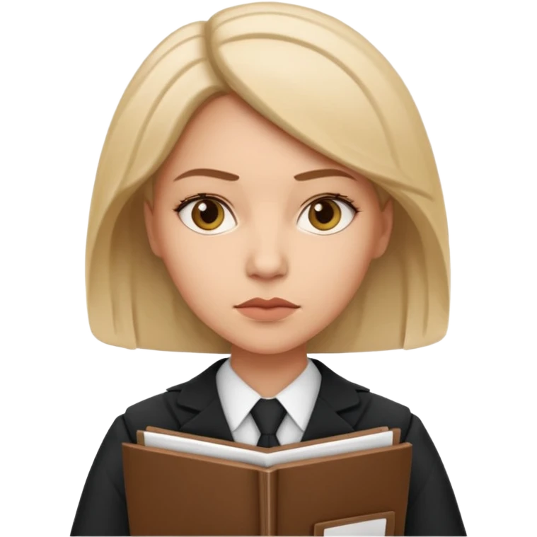 female lawyer emoji, professional, holding legal documents emoji