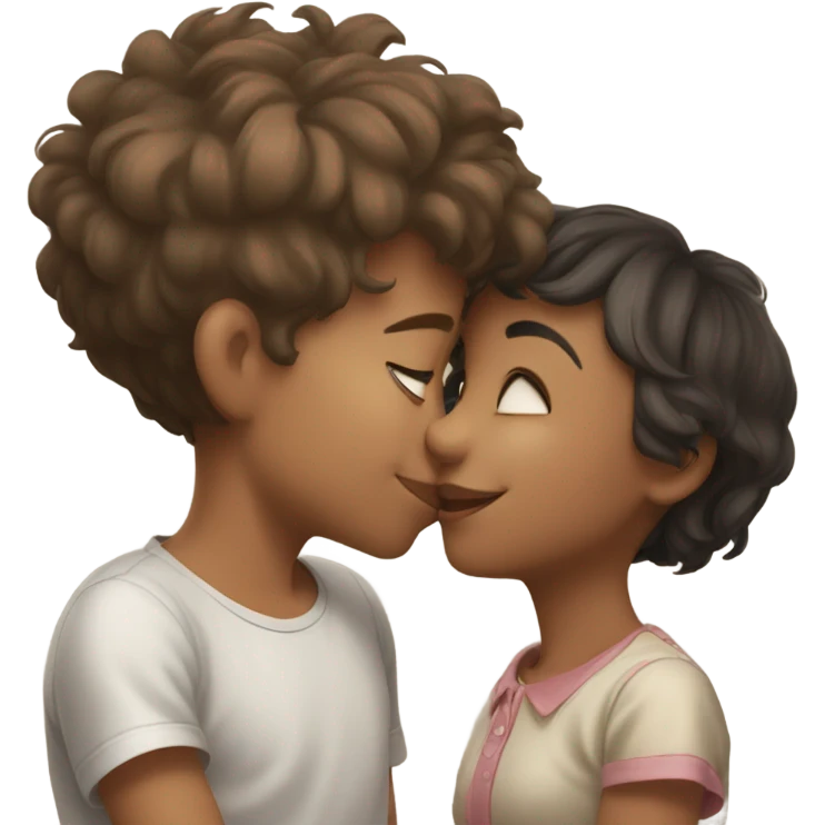 boy and girl portrait kissing emoji