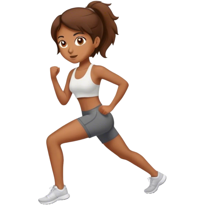 Brown girl brown hair exercising  emoji