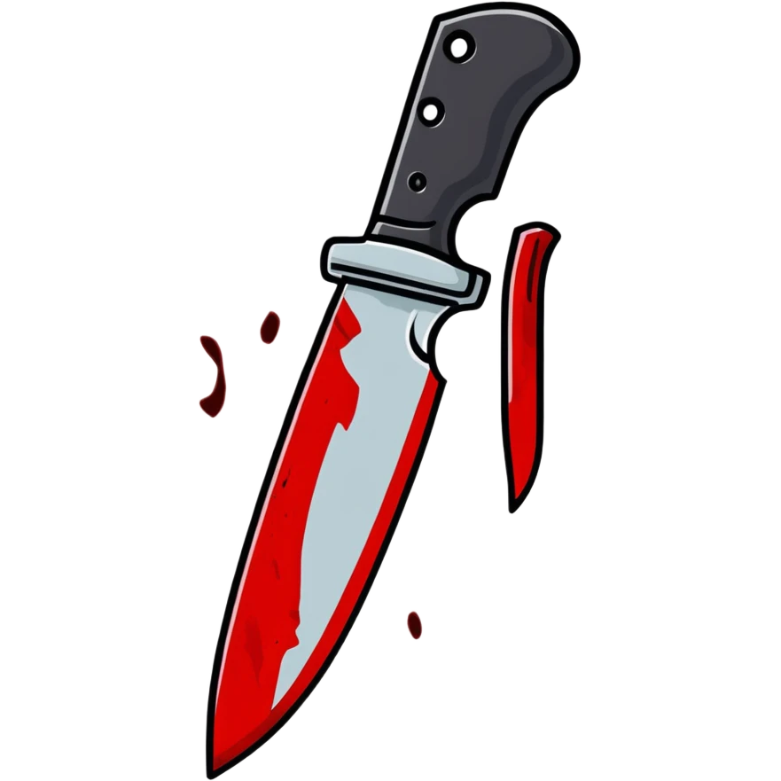 bloody knife with red blood stains emoji