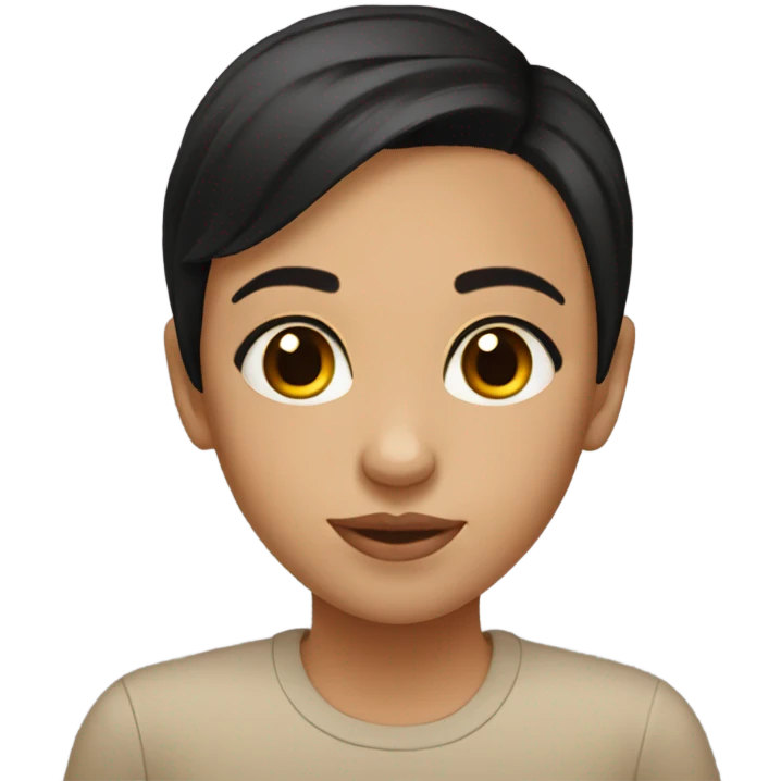 black short hair brown eyes girl emoji