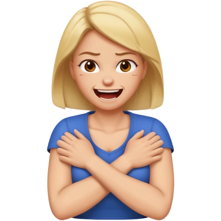 crest me an emoji of a arms crossed (choking)around neck angry laughing women emoji