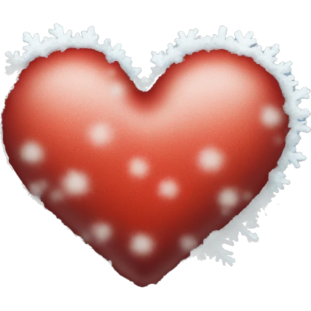 red heart with snow on top emoji