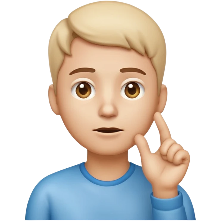 Telegram-style 3D emoji of a confused person, hand on chin, looking up, raised eyebrow, small question marks around head, soft gradient shading, clean rounded design, transparent background. emoji