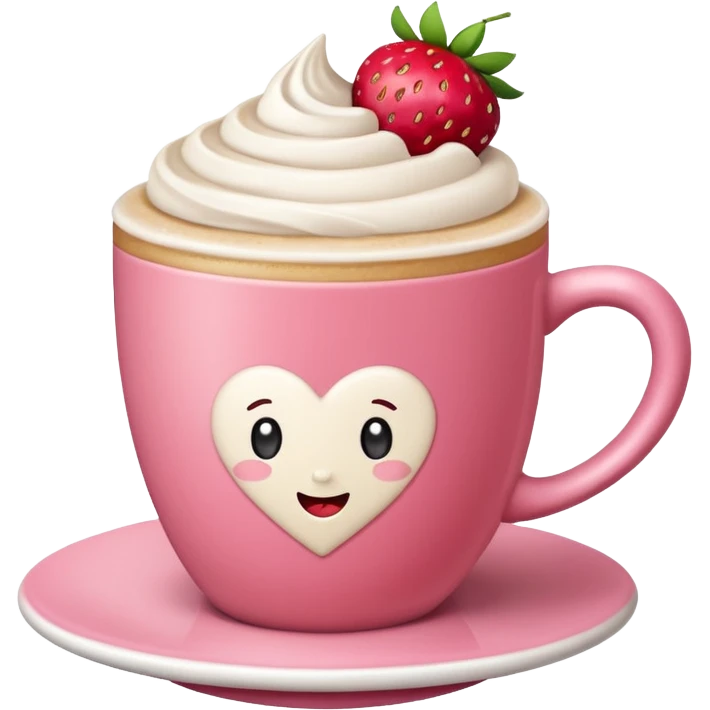 cappucino de morango  com moranguinho emoji