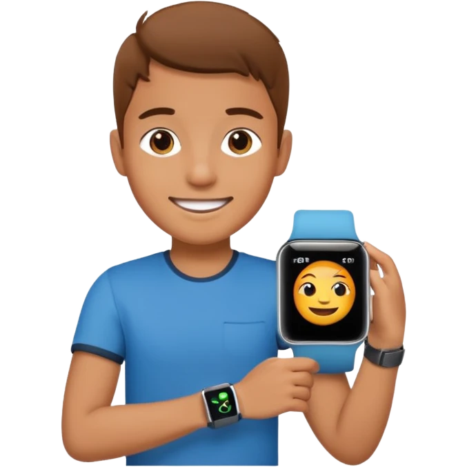 Young person wearing a smartwatch emoji