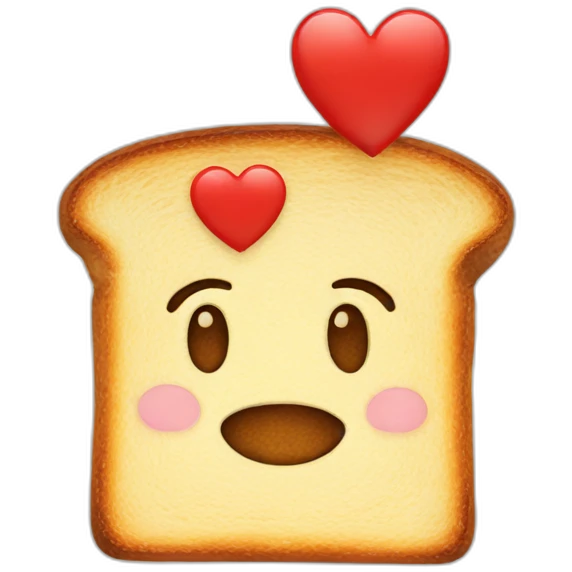 Toast with heart emoji