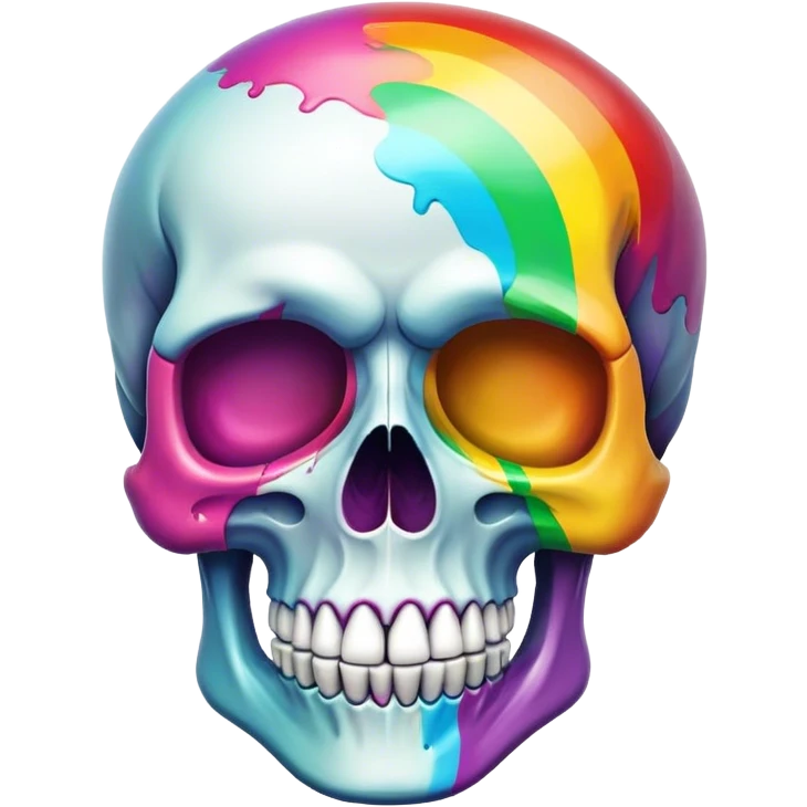 Rainbow skull emoji