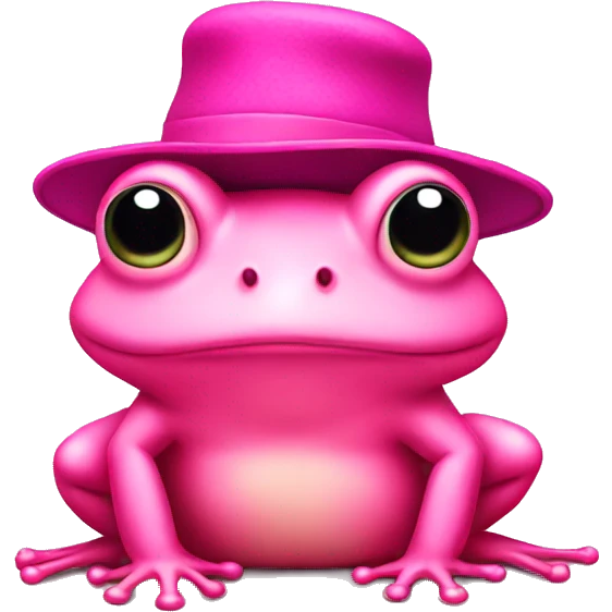 pink frog with a hat emoji