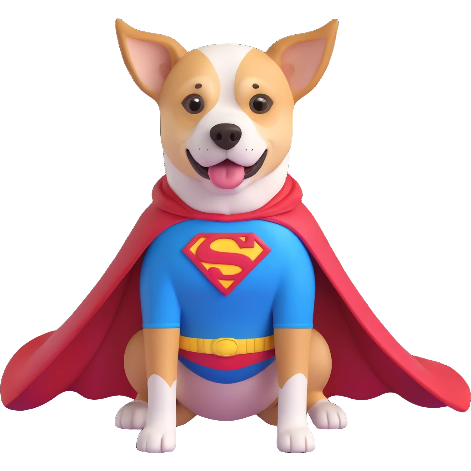 dog with superman cape emoji