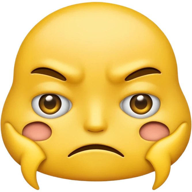 two emojis not happy stuck together no pink cheeks emoji