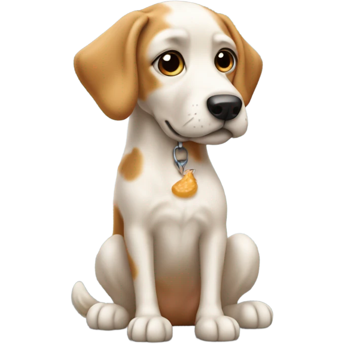 créame un emoji de un ￼perro con patas de pollo emoji