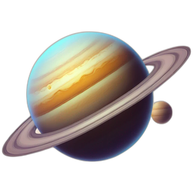 planet Saturn with a cartoon smirking face emoji