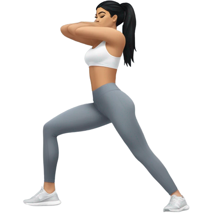 Kylie Jenner squatting  in yoga pants emoji