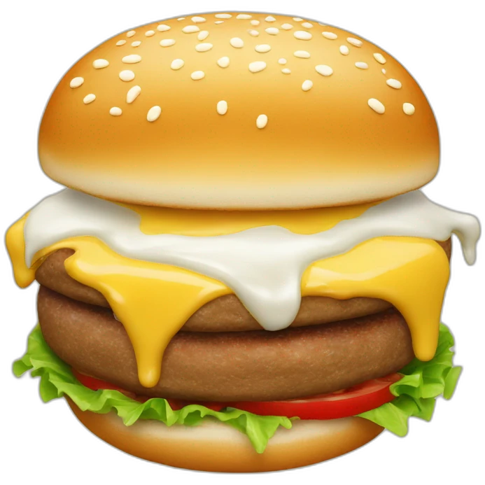burger with white sauce insidfe emoji