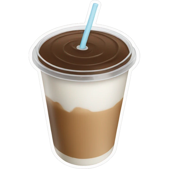 Iced coffee cup flat lid no whip cream emoji