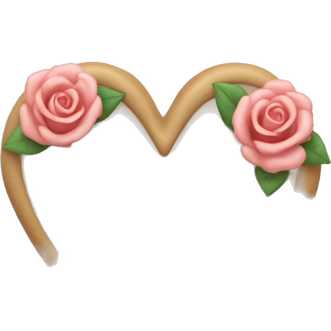beige heart with rose edging emoji
