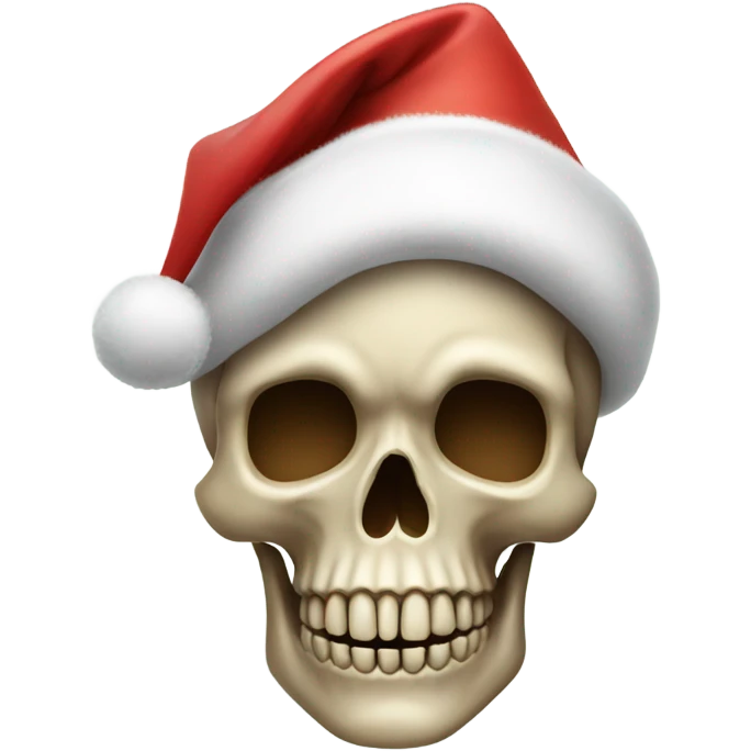 skull with cristmas hat emoji