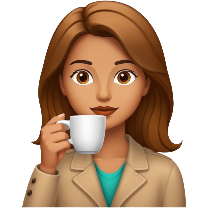 Woman drinking coffe  emoji