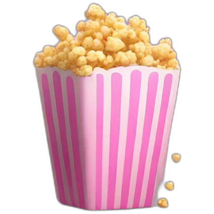 Pink popcorn emoji