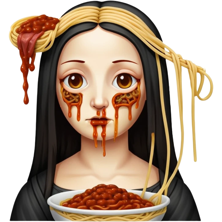  SPAM meat dripping sauce spaghetti goth monalisa portrait emoji